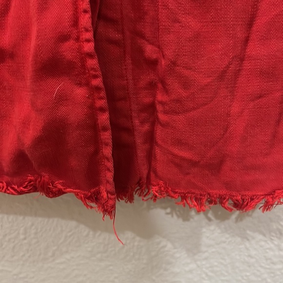 Zara Premium Denim Collection Red Button Up - Picture 4 of 5